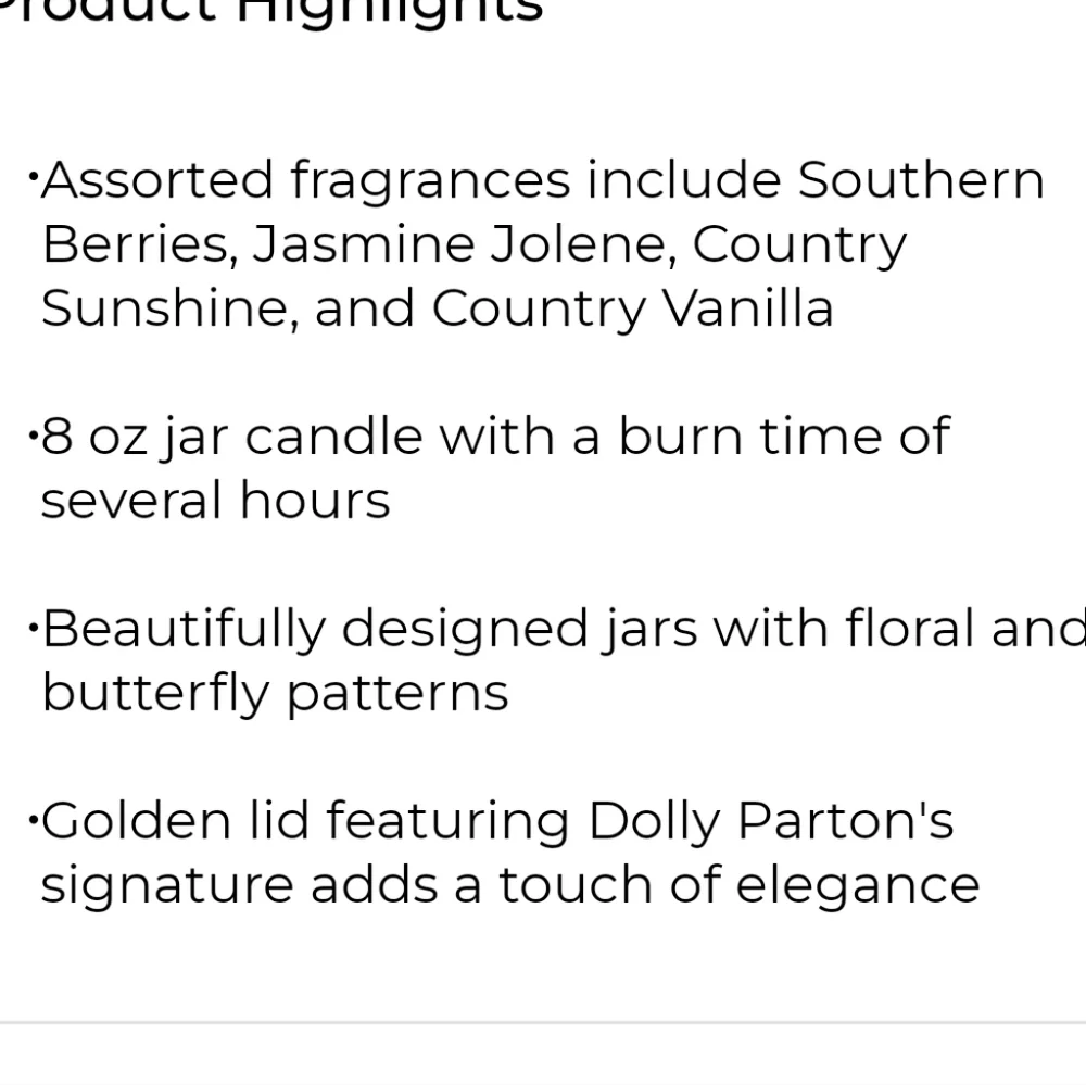 Dolly Country Country‎ Sunshine Scented Candle